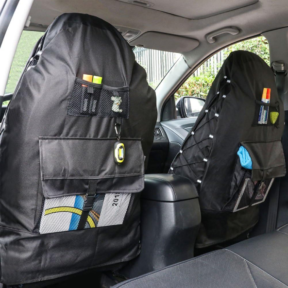 Housses de protection de siège avant – Lot de 2 avec dossier, design personnalisé pour voiture