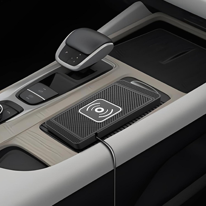 Chargeur sans fil de voiture – Compatible iPhone 16 à X, Samsung S24/S23, support en silicone avec charge rapide