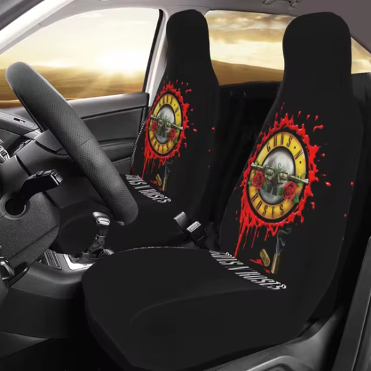 Coussins de siège de voiture à impression personnalisée – Thèmes « pistolets » et « bandes de rock classiques »