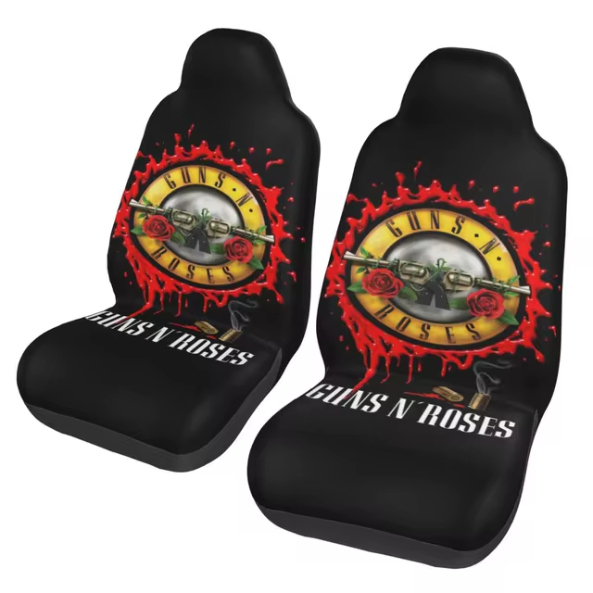 Coussins de siège de voiture à impression personnalisée – Thèmes « pistolets » et « bandes de rock classiques »