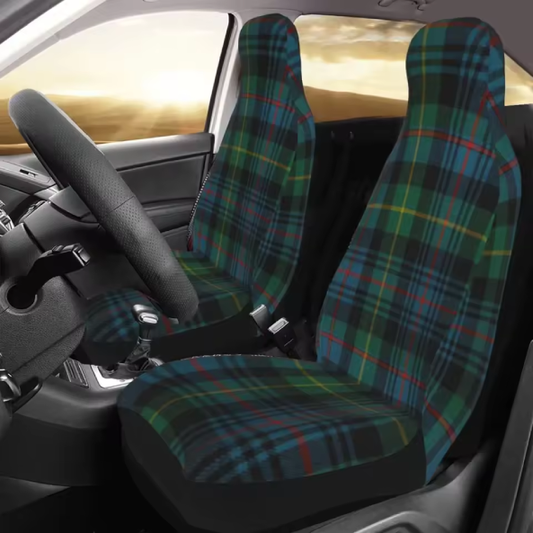 Housses de siège universelles à carreaux verts tartan – Lot de 2 pour voitures, SUV, camions