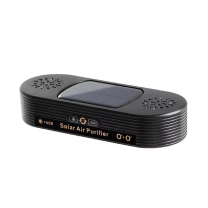 Purificateur d’air voiture solaire/USB – Double alimentation automatique, éliminateur d’odeurs compact