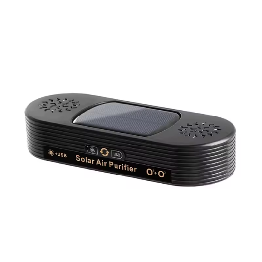 Purificateur d’air voiture solaire/USB – Double alimentation automatique, éliminateur d’odeurs compact